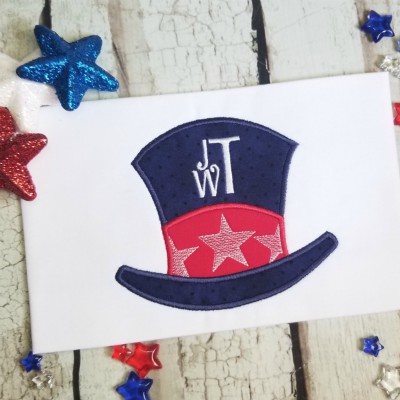 hat 4th of july applique